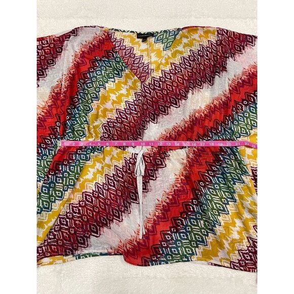 Lane Bryant Lightweight Kimono Shirt 18 20 Drawstring Waist Short Sleeve Top - Picture 6 of 7